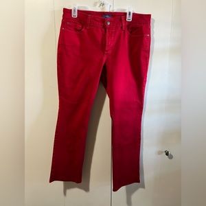 NYDJ red pants.